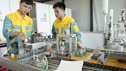 Vietnamese candidates at the ASEAN skills competition (Photo: VNA)