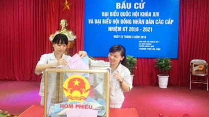 A polling station in Hanoi (photo: Phuc Quan)