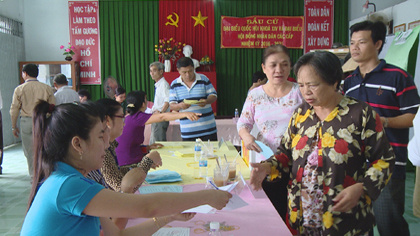 A polling station in Tien Giang (photo: Ngoc Trung)