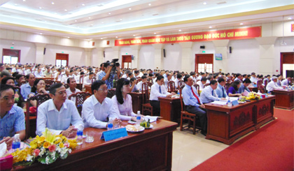 Quang cảnh Hội nghị Phát triển doanh nghiệp tỉnh Tiền Giang năm 2016.