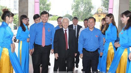 Party General Secretary Nguyen Phu Trong attends the event. (Photo: VNA)