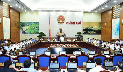 Phiên họp Chính phủ thường kỳ tháng 8-2016. Ảnh: VGP/Quang Hiếu