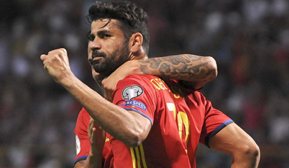 Diego Costa lập cú đúp giúp Tây Ban Nha thắng hủy diệt. (Nguồn: EPA)