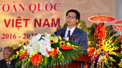 Deputy PM Vu Duc Dam speaks at the VAPE’s 5th Congress in Hanoi on September 22. (Credit: NDO) 