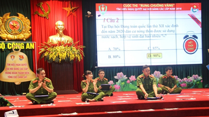 Policemen at the contest (Photo: canhsatmoitruong.vn)