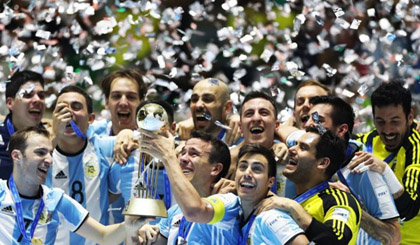 Đội tuyển bóng đá Futsal Argentina đăng quang FIFA Futsal World Cup. (Nguồn: Getty Images)