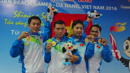 Vietnam nabbed one gold in vovinam's men’s leg attack techniques events.