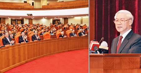 Party leader Nguyen Phu Trong speaks at the conference. Photo: NDO