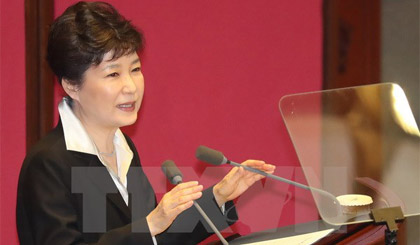 Tổng thống Hàn Quốc Park Geun-hye. Ảnh: Yonhap/TTXVN