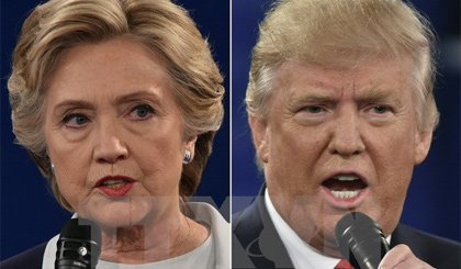 Bà Hillary Clinton (trái) và ông Donald Trump (phải). Nguồn: AFP/TTXVN