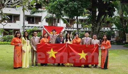 The Vietnamese delegation to the 13th IJSO in Bali (Photo: VNA)