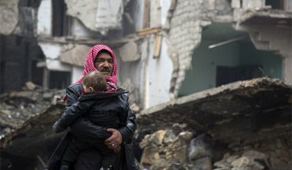 Nhiều người dân Syria đang bị mắc kẹt trong các cuộc giao tranh ở Aleppo. Nguồn: AFP