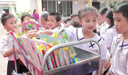 “Ngày hội đọc sách” ở Trường Tiểu học Ngũ Hiệp 1.