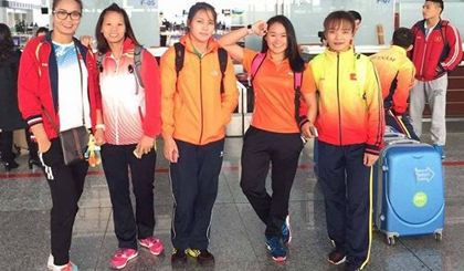 The Vietnamese female wrestling team at the championship (Photo: hanoimoi.com.vn)