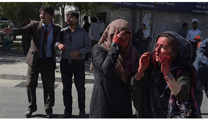 Nhiều người bị thương trong vụ đánh bom ở Kabul. Nguồn: AFP