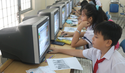 Candidates students are doing practice exams.