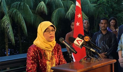 Bà Halimah Yacob. Nguồn: Yahoo News Singapore/TTXVN