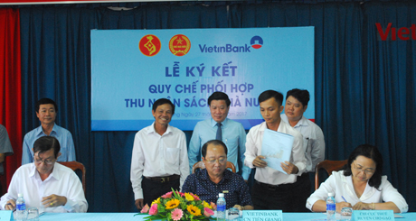 VietinBank chi nhánh Tiền Giang ký kết phối hợp với huyện Chợ Gạo.