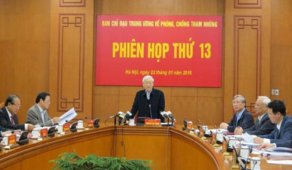 Party General Secretary Nguyen Phu Trong speaking at the meeting (Credit: dangcongsan.vn)