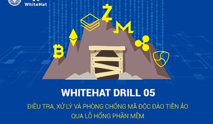 WhiteHat Drill 05, a network safety rehearsal, will take place on May 9 to tackle the coin-miner virus (Photo: VNA)