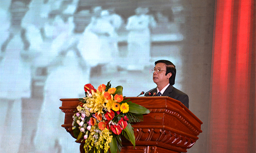 Member of the Party Central Committee, Secretary of the Tien Giang provincial Party Committee Nguyen Van Danh, Chairman of the Provincial People's Council delivered a speech at the event. Photo: THU HOAI