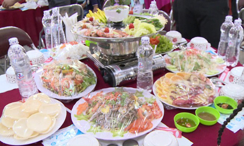 A meal of a family at the contest. Photo: thtg.vn