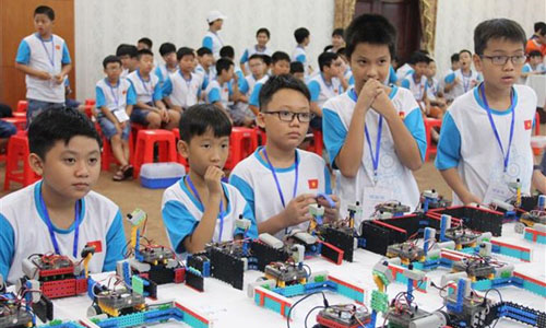  Participants of the 2018 International Youth Robotic Competition, which took place in Ho Chi Minh City on August 5 (Photo: VNA)