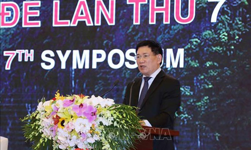 ASOSAI Chairman in the 2018-2021 term Ho Duc Phoc speaks at the closing ceremony (Source: VNA)