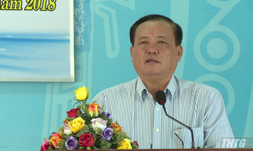 Deputy Chairman of the PPC Le Van Nghia speaks at the meeting. Picture: Le Long