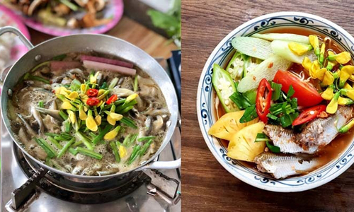 A hot pot of 'linh' fish is a colourful harmony of taste and colours.