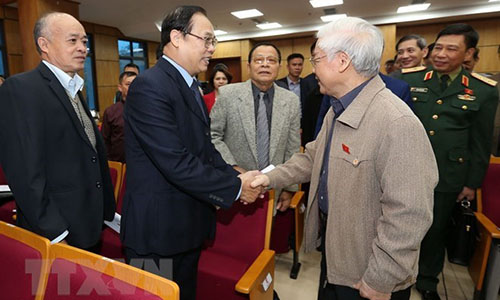 Party General Secretary and President Nguyen Phu Trong on November 24 met with voters in Hanoi’s Ba Dinh, Tay Ho and Hoan Kiem districts. (Photo: VNA)