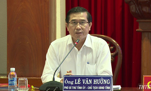 Chairman of the PPC Le Van Huong speaks at the conference. Photo: thtg.vn