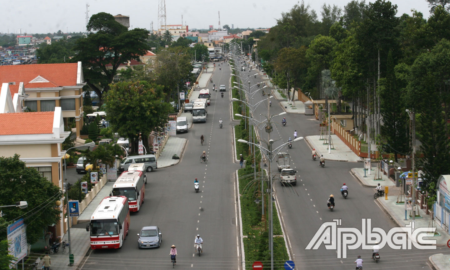 Một góc của TP. Mỹ Tho.