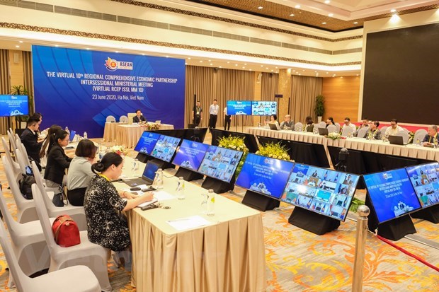 Ministers from countries participating in negotiations over the Regional Comprehensive Economic Partnership (RCEP) gathered at the 10th intersessional meeting held in the form of a video conference on June 23. 