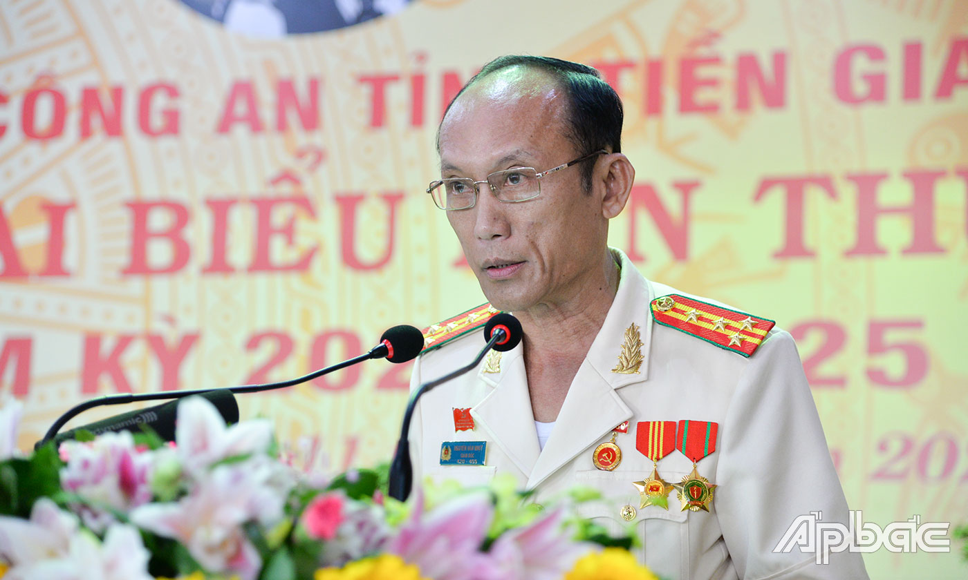 Đại tá Nguyễn Văn Nhựt phát biểu khai mạc Đại hội.