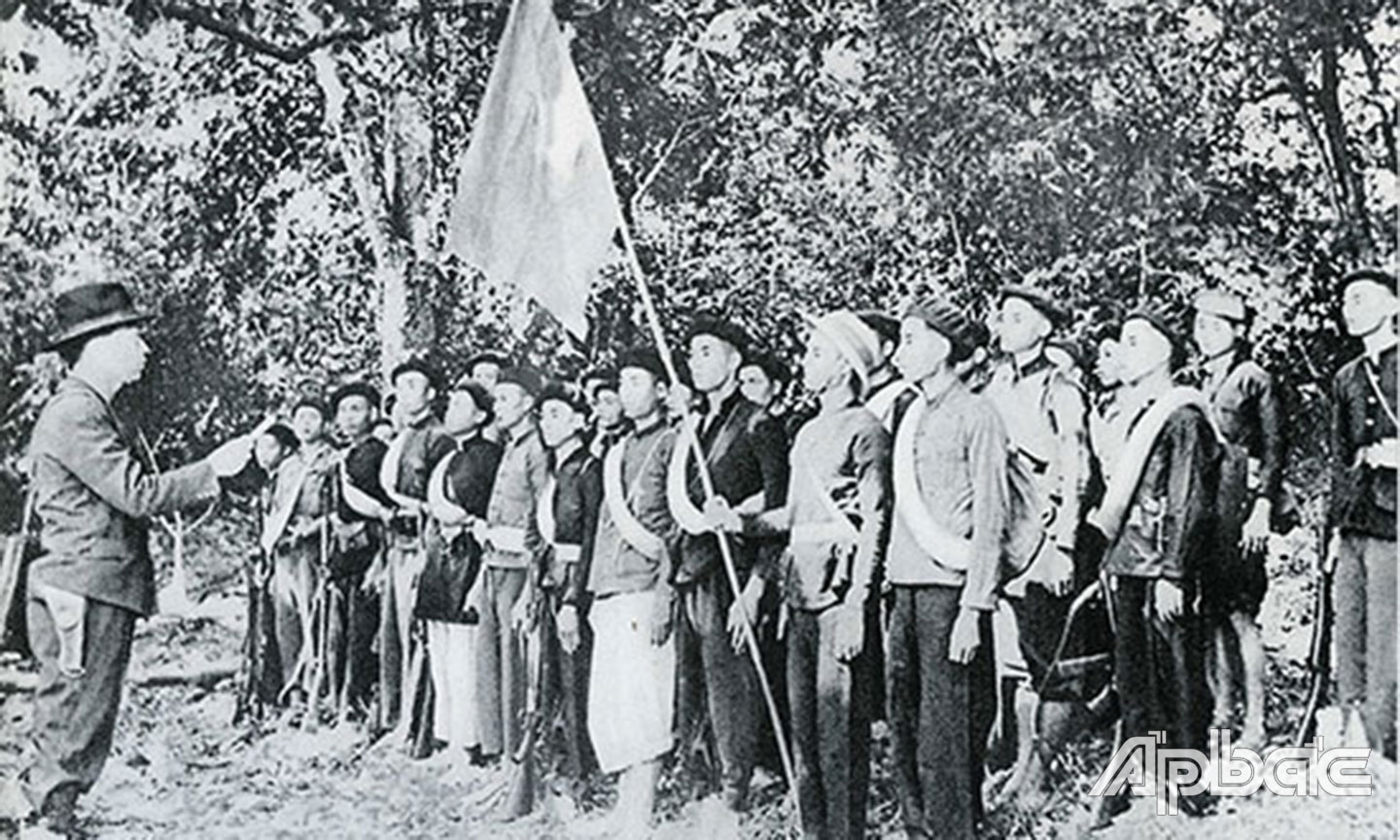 Lễ thành lập Đội Việt Nam Tuyên truyền Giải phóng quân ngày 22-12-1944.