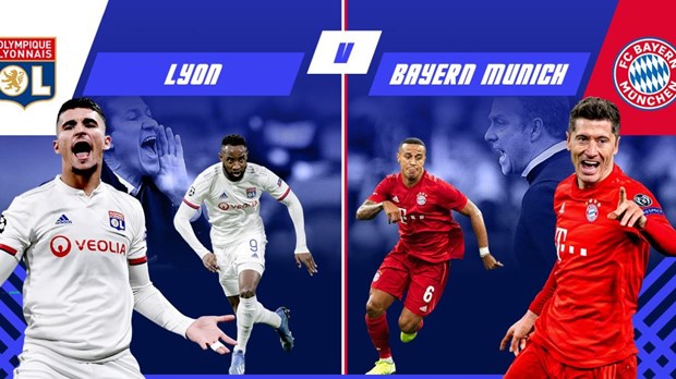 Bayern sẽ đối đầu Lyon để tranh tấm vé chung kết còn lại.