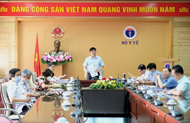 Các đại biểu trong buổi giao ban trực tuyến với các tỉnh, thành. (Ảnh: PV/Vietnam+)