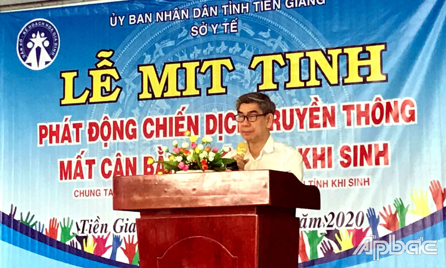 Bác sĩ CKII Trần Thanh Thảo phát động Chiến dịch truyền thông MCBGTKS trên địa bàn tỉnh năm 2020.