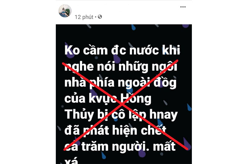 Thông tin sai sự thật đăng trên tài khoản Facebook “Tran Nguyen Truc Anh”.