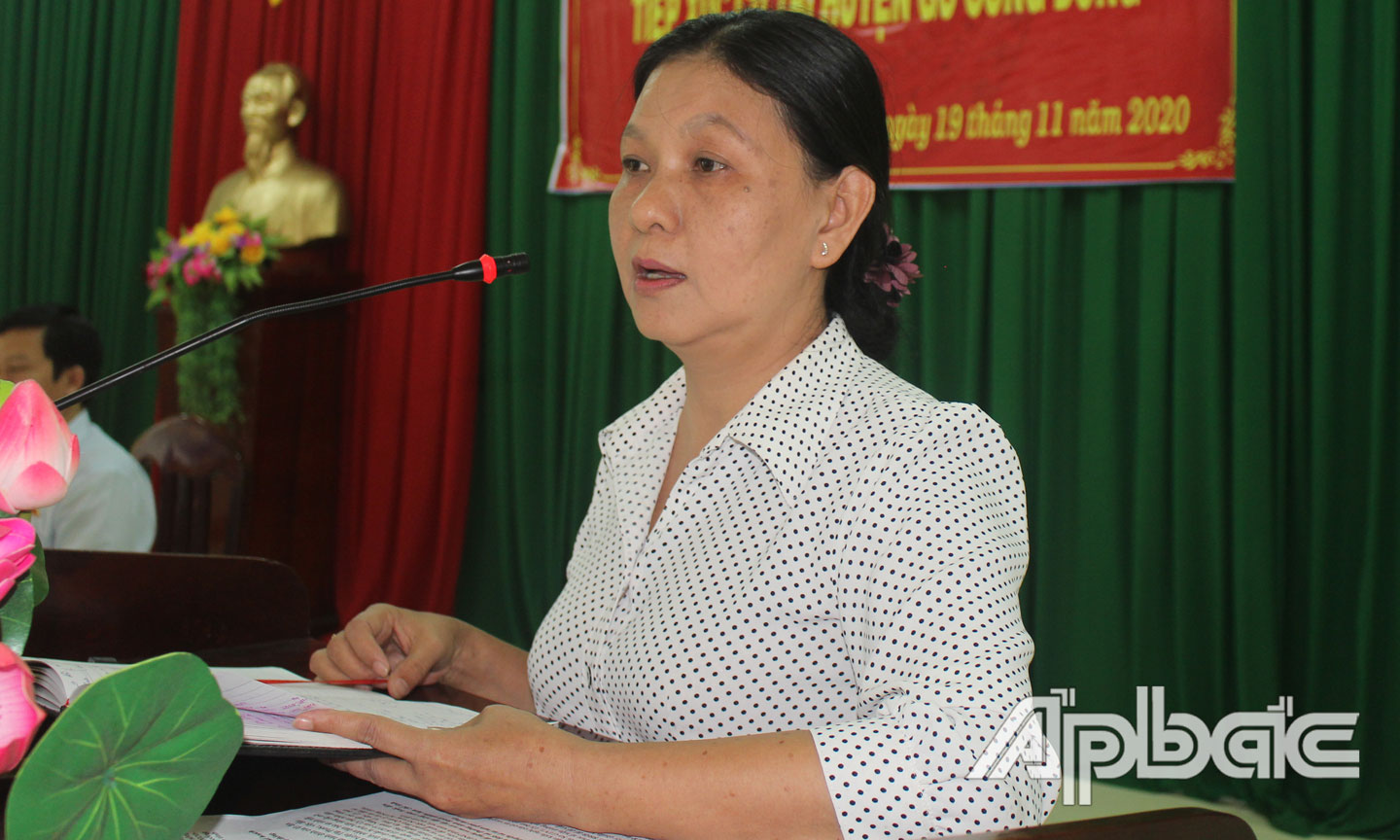 Phó chủ tịch Ủy ban nhân dân huyện Gò Công Đông Lưu Thị Hồng Anh