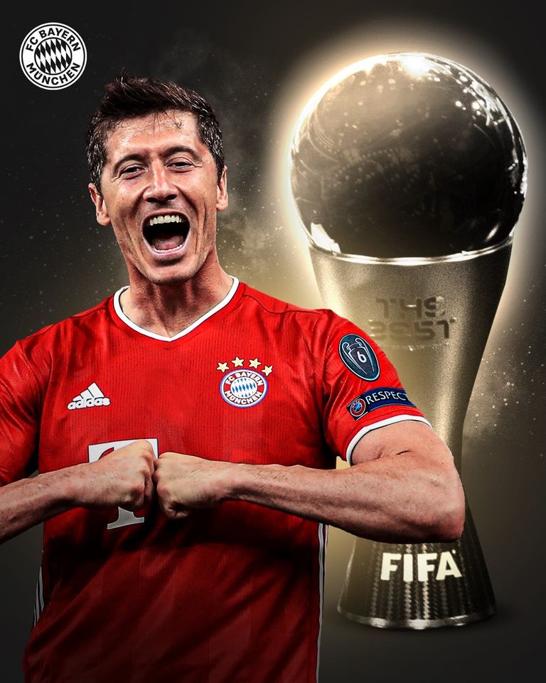 Lewandowski vượt qua Messi và Ronaldo một cách thuyết phục để đoạt danh hiệu FIFA The Best. Ảnh: Fanpage Facebook Bayern Munich