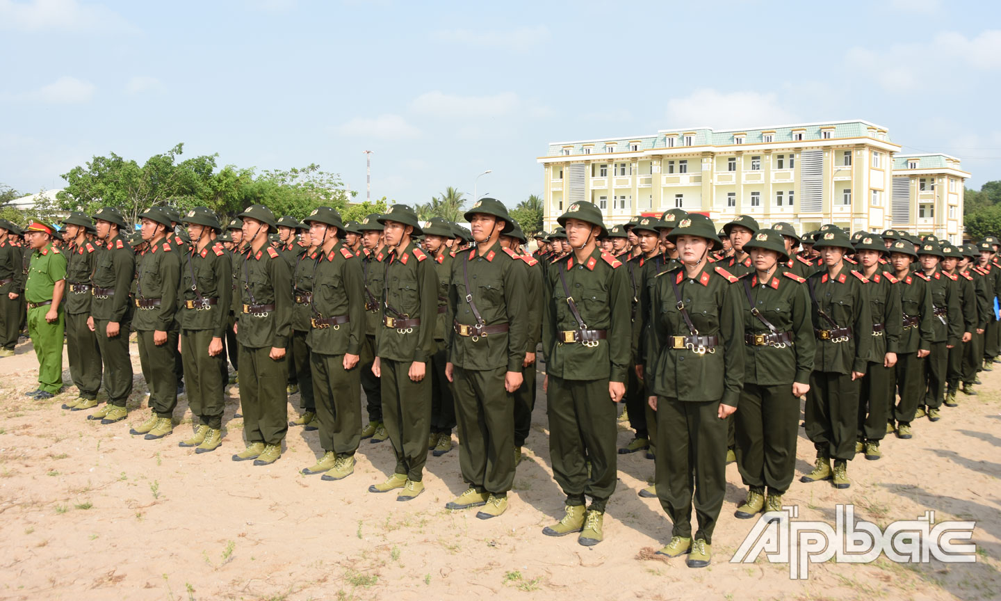Các đồng chí chiến sỹ mới tại buổi lễ - ảnh Trọng Tín