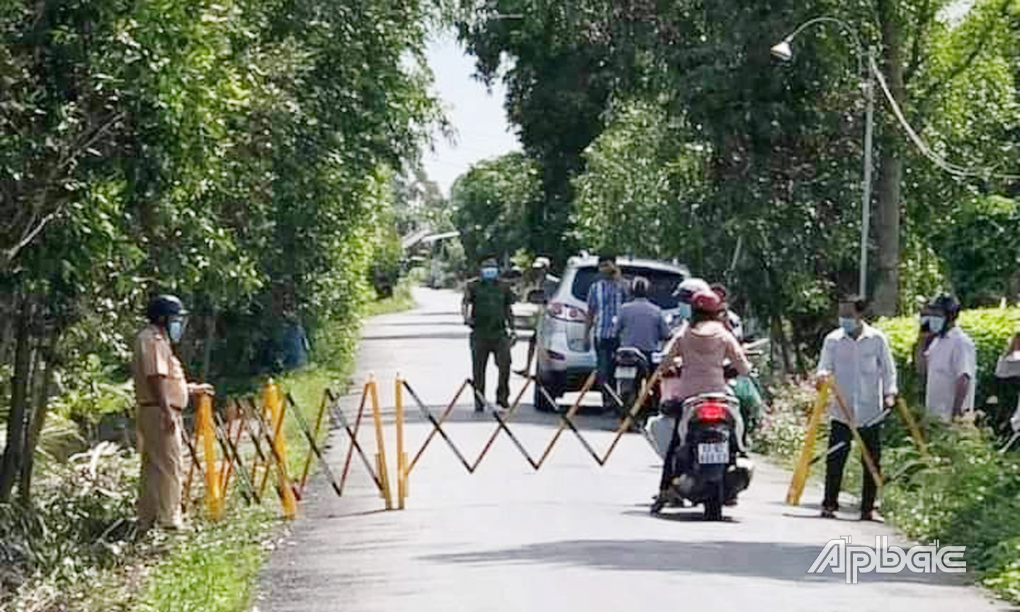 Xã Mỹ Hạnh Đông đã được phong tỏa để truy vết, dập dịch