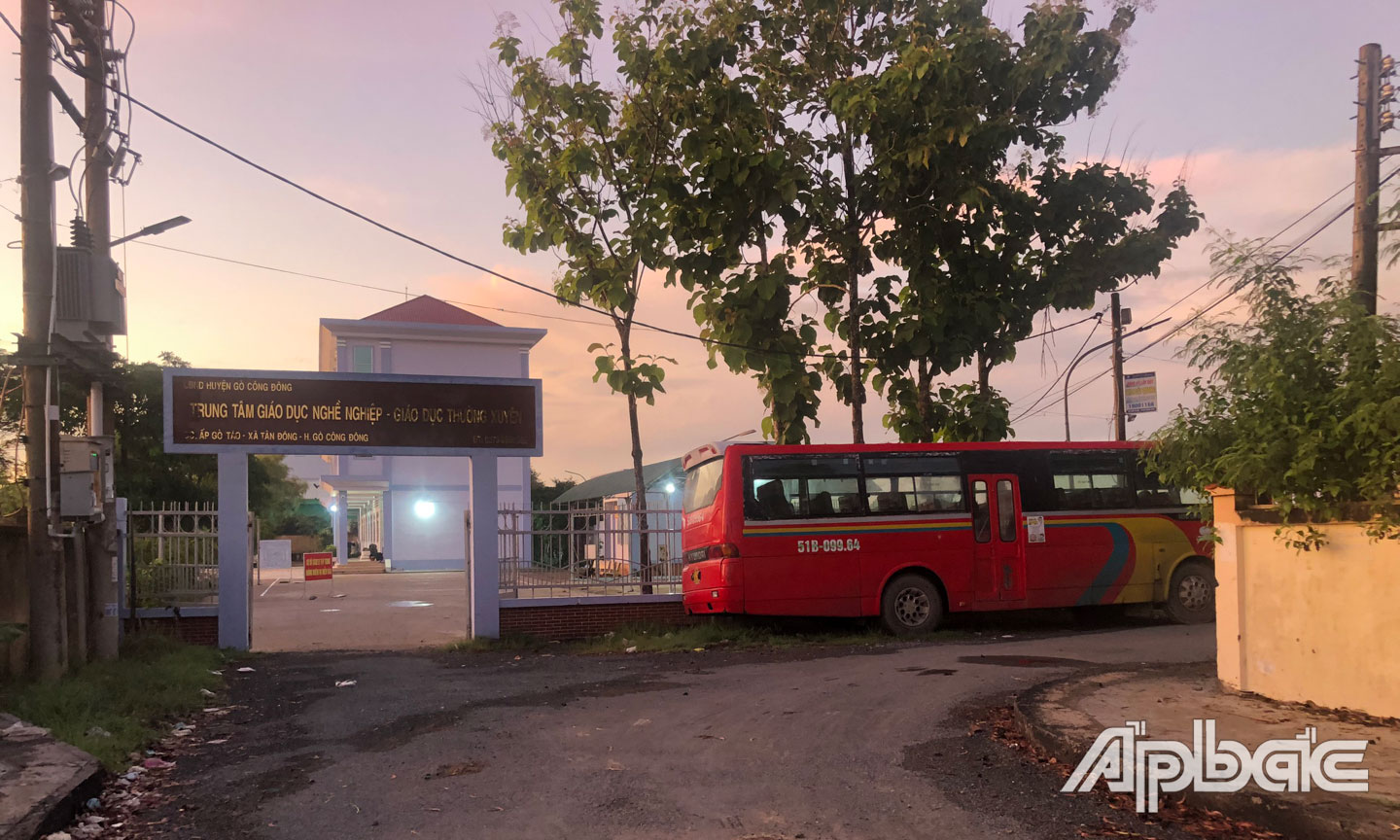 Cơ sở cách ly tập trung huyện Gò Công Đông.