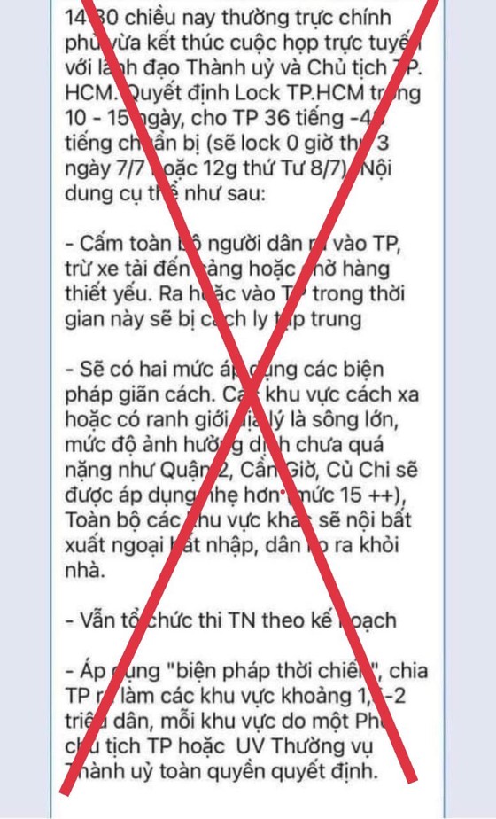 Thông tin giả mạo đang lan truyền trên mạng.