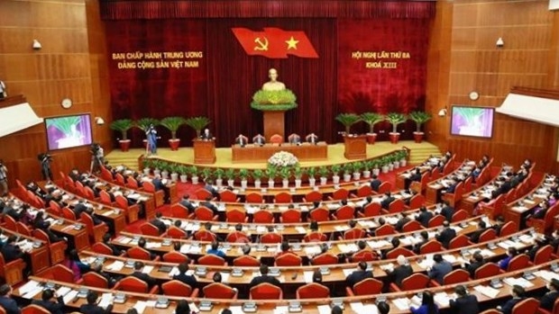 An overview of the opening of the 13th Party Central Committee’s third plenum. (Photo: VNA).