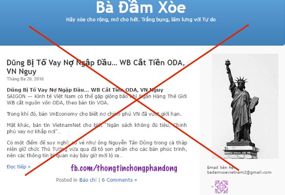 Phạm Thành xuyên tạc trên blog Bà Đầm Xòe.