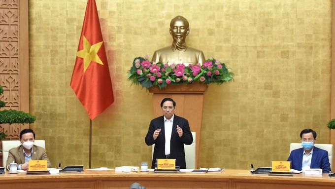 PM Pham Minh Chinh speaking at the meeting. (Photo: TRAN HAI/NDO).