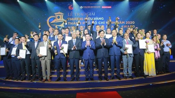 The winners of the Ho Chi Minh City Gold Brand Awards 2020 honoured at a ceremony in January 2021 (Photo: The Saigon Times).